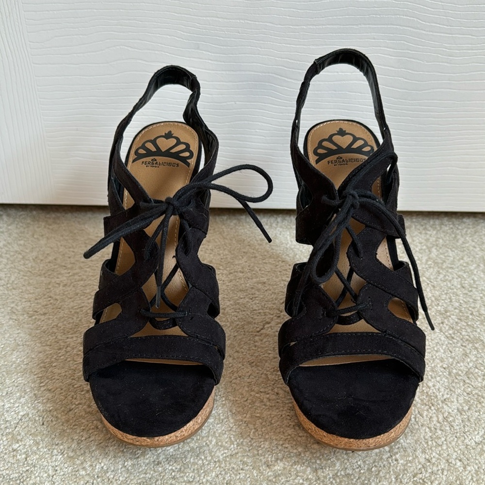 FERGALICIOUS black wedge heels